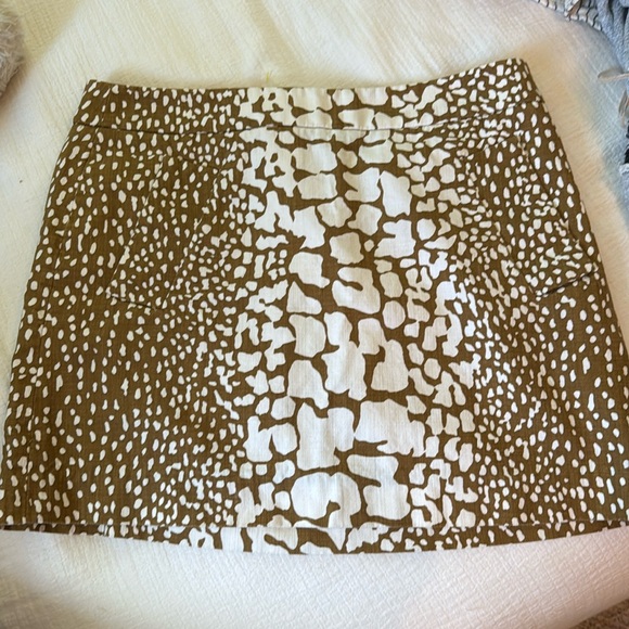 J. Crew Size 10 Python Print Mini Skirt in Tawny Olive Snake Animal Style #90964 - Picture 2 of 3